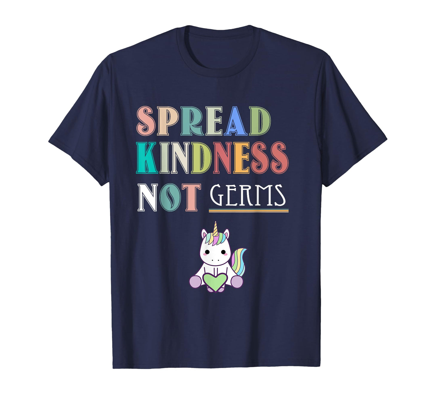 Spread Kindness Not Germs Essential Unicorn Cat Lover Funny T-Shirt