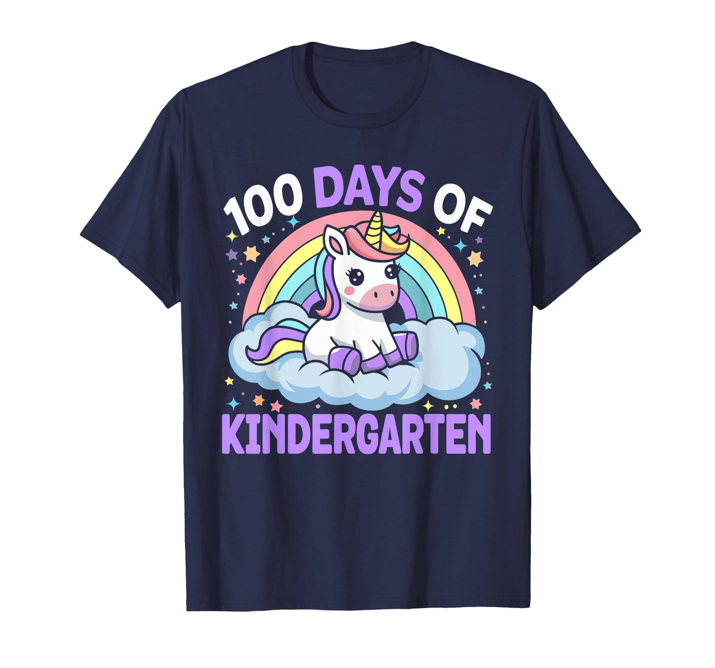 100th Days of Kindergarten Unicorn Girls 100 Days of School T-Shirt