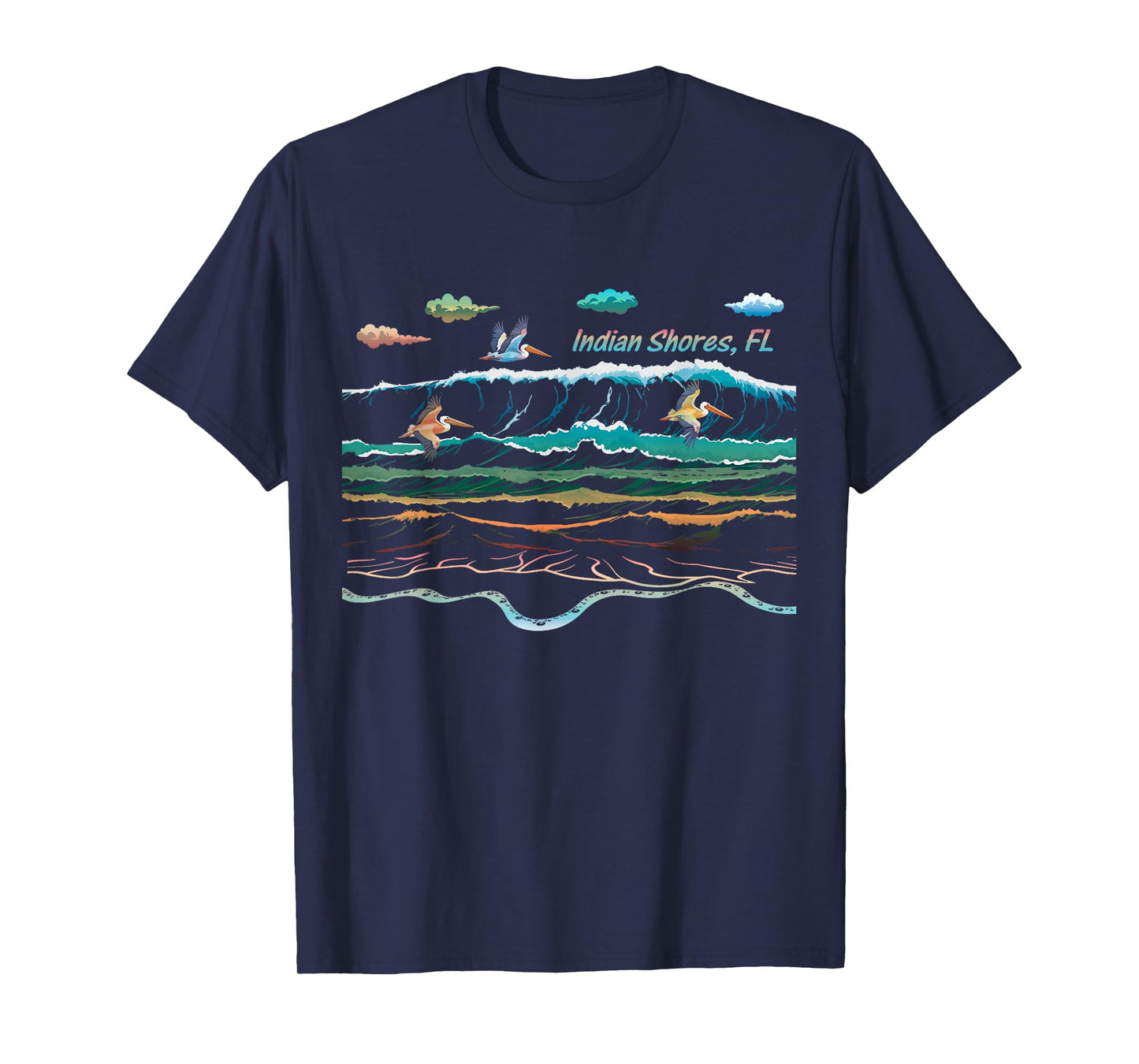 Indian Shores FL Florida Waves Pelican Bird Watching T-Shirt