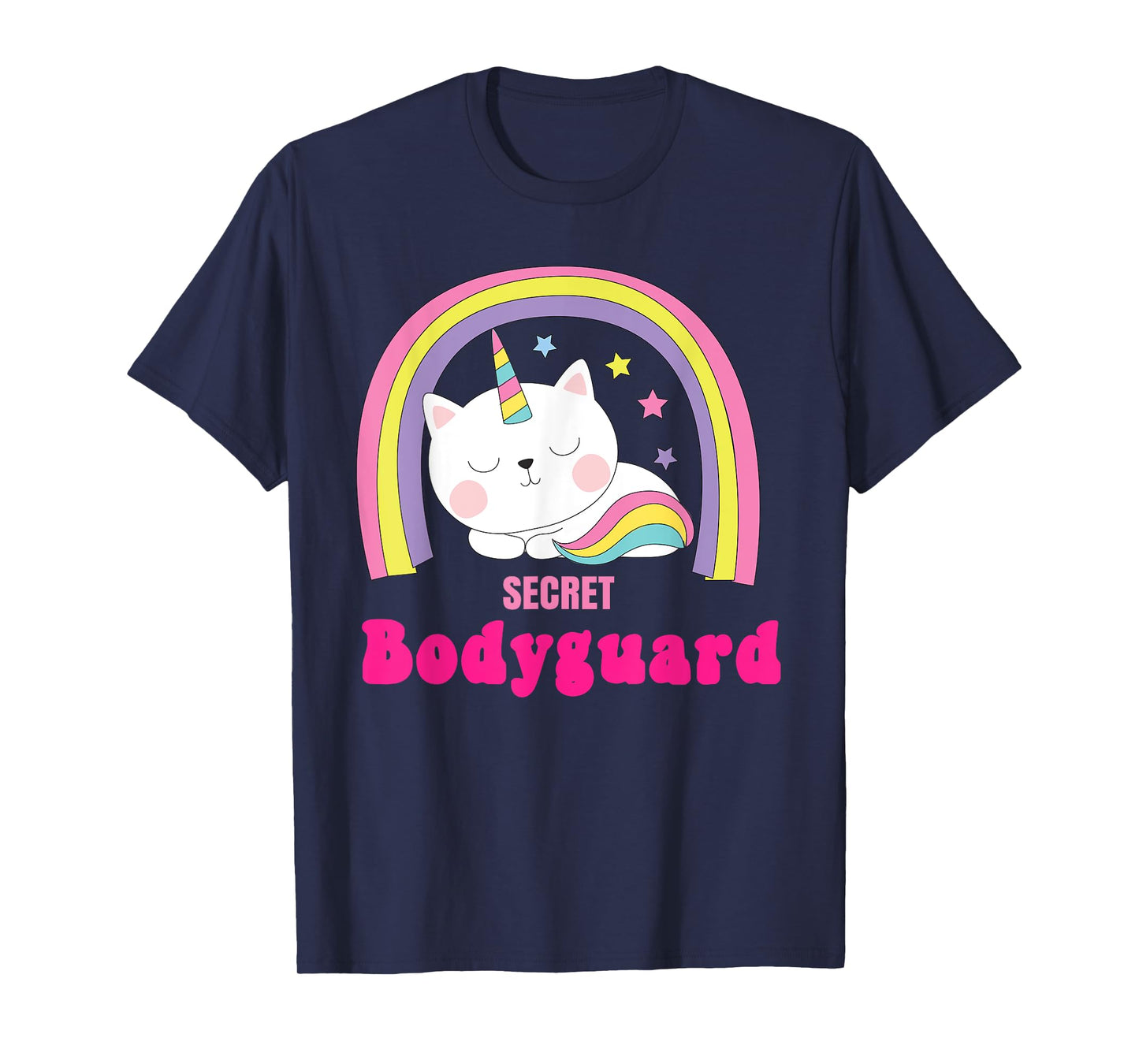 Secret Bodyguard Shirts | Retro Rainbow Unicorn Bodyguard T-Shirt