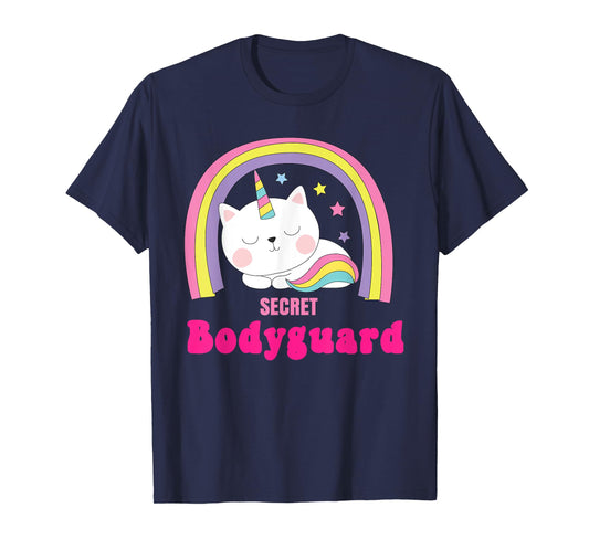 Secret Bodyguard Shirts | Retro Rainbow Unicorn Bodyguard T-Shirt
