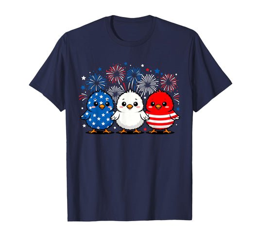Chicks USA Flag Patriotic Chicken Lover 4th of July America T-Shirt