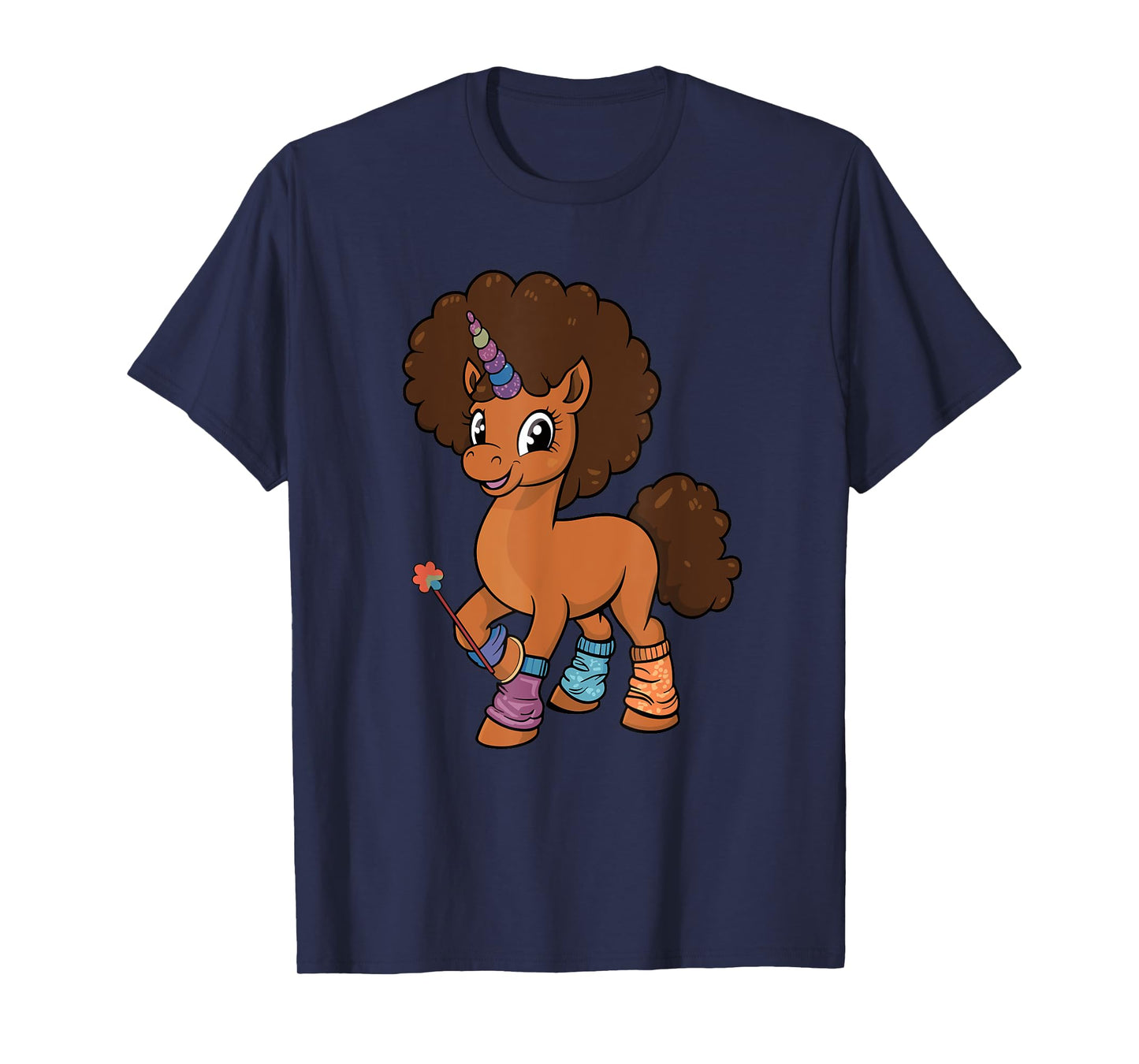 Unicorn With Afro Costume Toddler Girls Melanin African Kids T-Shirt