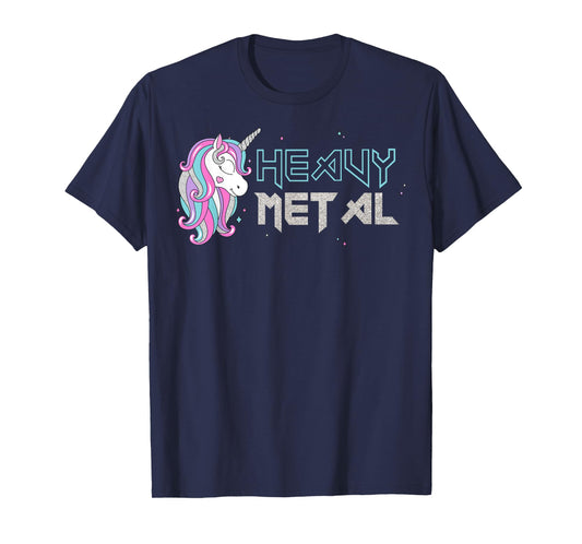 Funny Unicorn Shirt, Ironic Cool Unicorn Heavy Metal Music T-Shirt