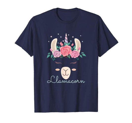 Cute Flowers Lamacorn Llama Unicorn Kawaii Flowers Llama T-Shirt