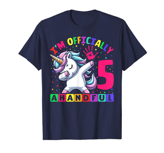 I'm Officially a Handful Birthday 5th Unicorn for girls T-Shirt