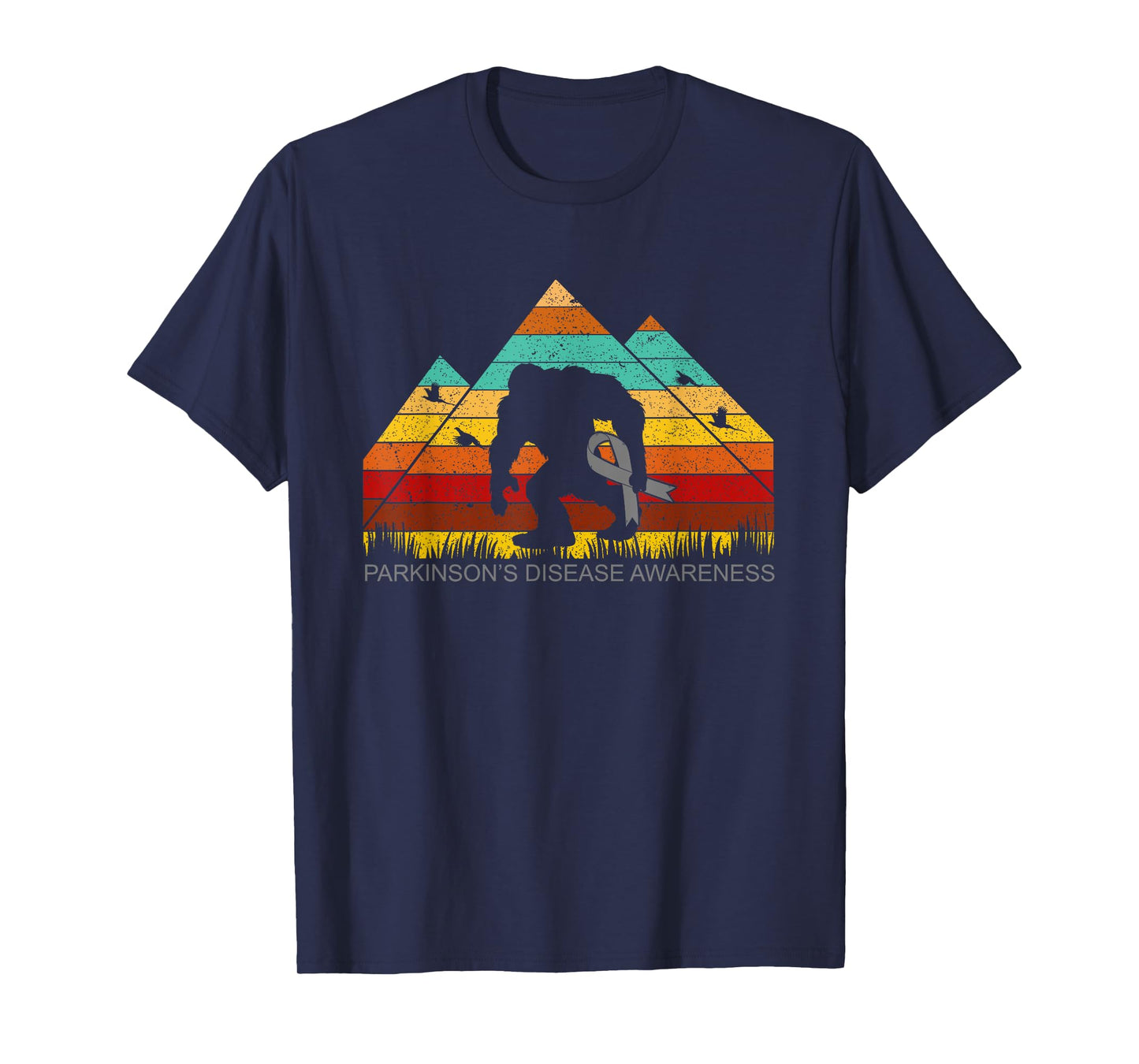 Bigfoot bring PARKINSON'S DISEASE ribbon funny t-shirt