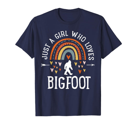 Just A Girl Who Loves Bigfoot Rainbow Gifts Bigfoot Lover T-Shirt