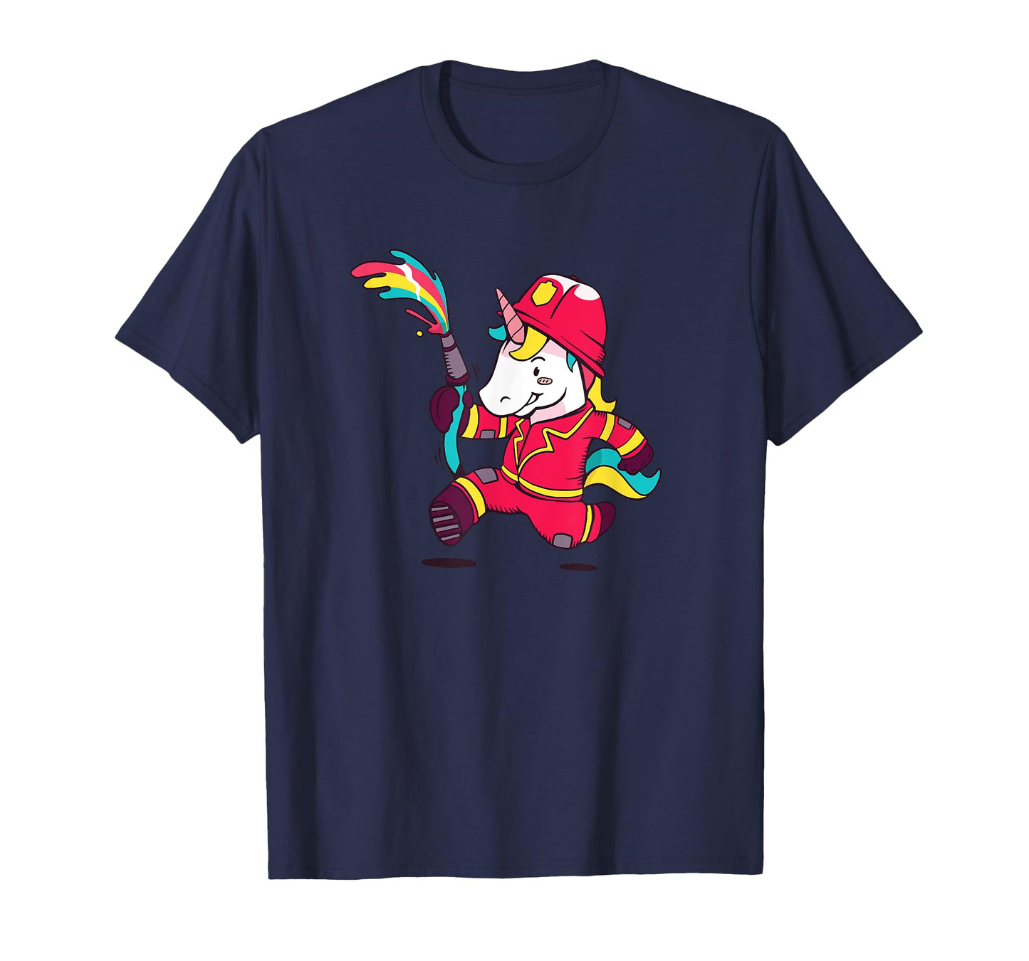 Unicorn Firefighter Cute Fireman Gift For Kids Girls T-Shirt