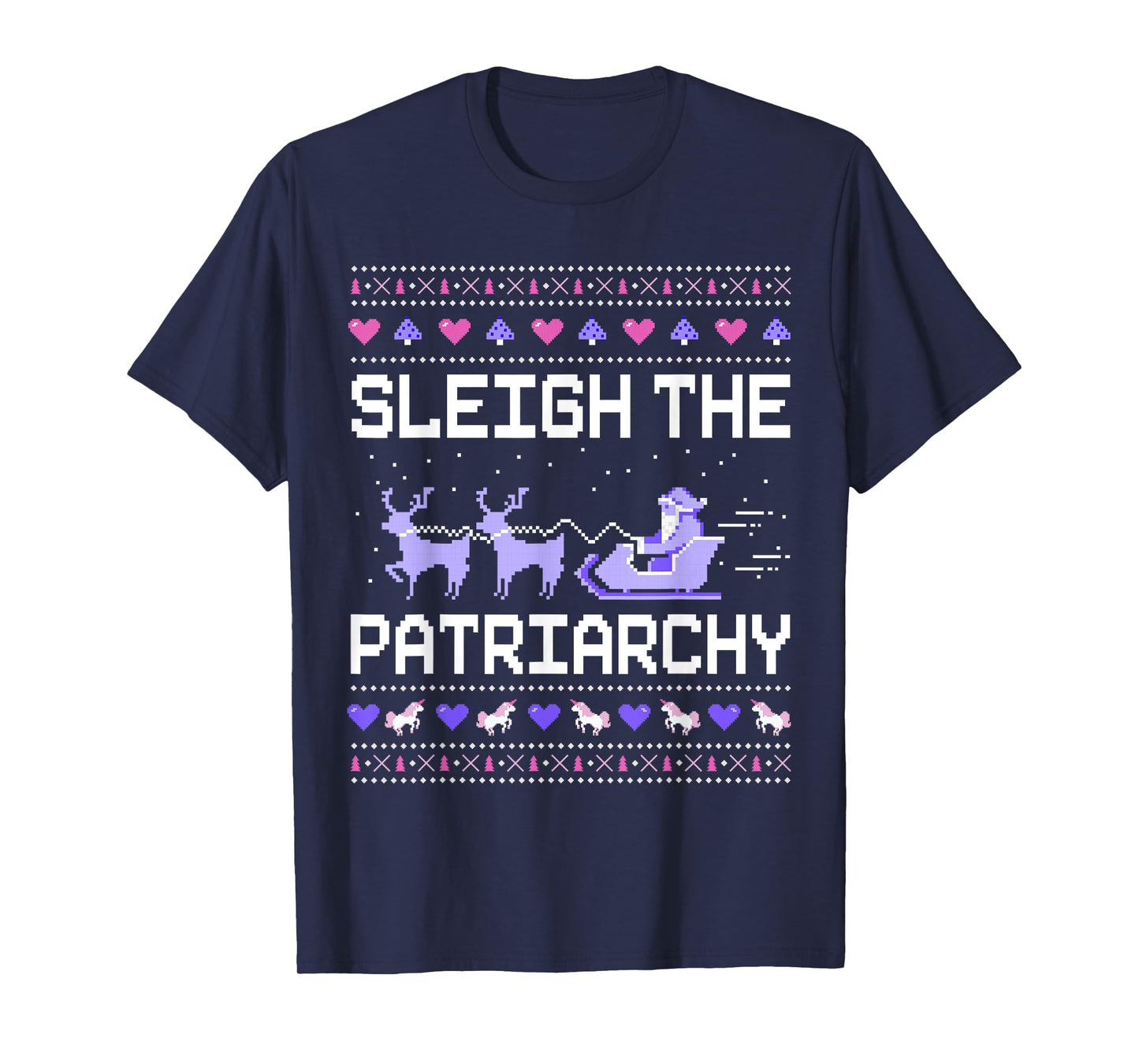 The Patriarchy Feminist Feminism Ugly Christmas Sleigh T-Shirt