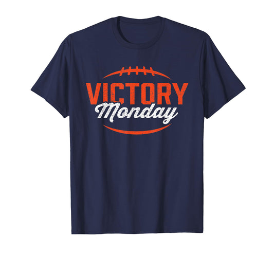 Retro Football Victory Monday Orange Text Game Day T-Shirt