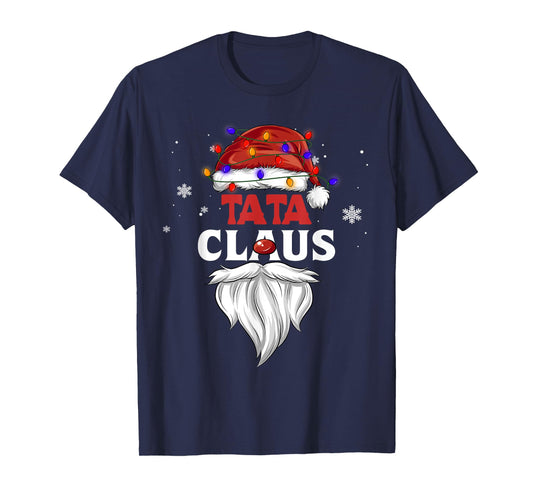 Tata Claus Christmas Lights Pajama Family Matching Party T-Shirt