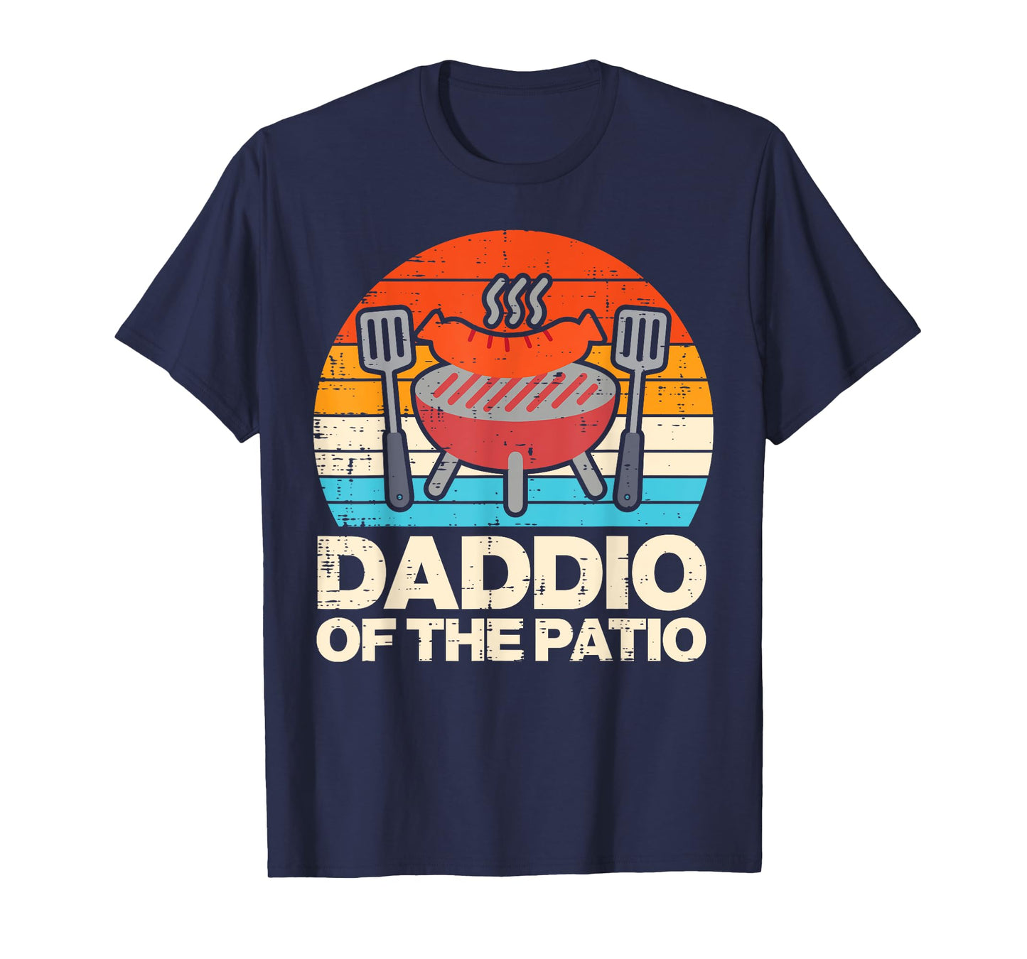 Daddio Of The Patio Sunset Retro Grilling Daddy Dad Papa Men T-Shirt