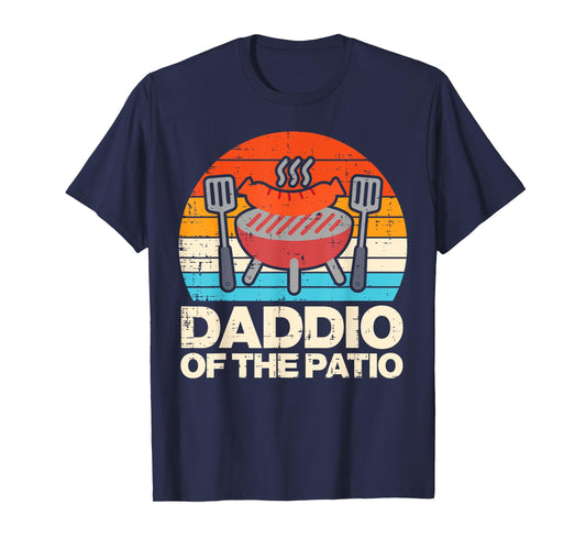 Daddio Of The Patio Sunset Retro Grilling Daddy Dad Papa Men T-Shirt