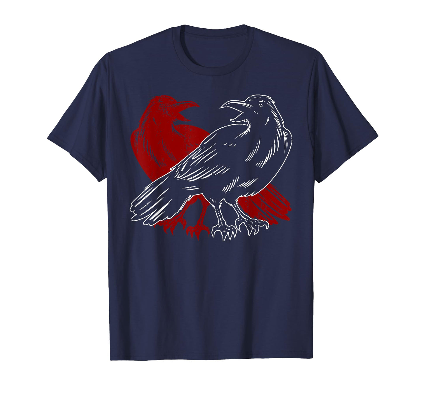 Red Raven Spooky Gothic Animal Forest Bird Black Crow T-Shirt
