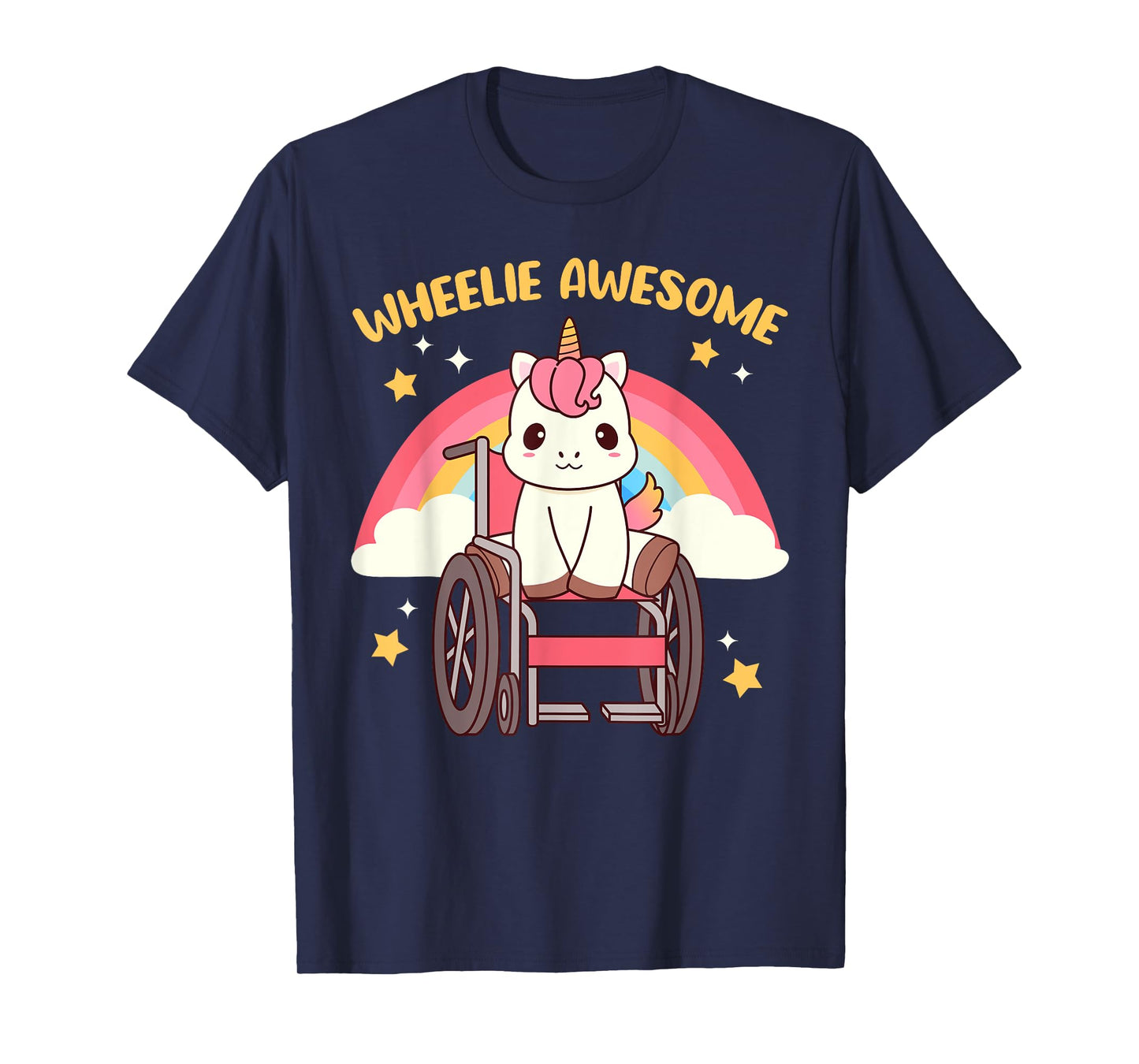 Handicap Wheelchair Designs For Girls And Women - Cute Kawaii Unicorn In A Wheelchair - Handicap Awareness Unicorn T-Shirt - Women's Black Short Sleeve T-Shirt - Small