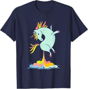 Happy Unicorn Poop Funny Magical Rainbow Gift T-Shirt