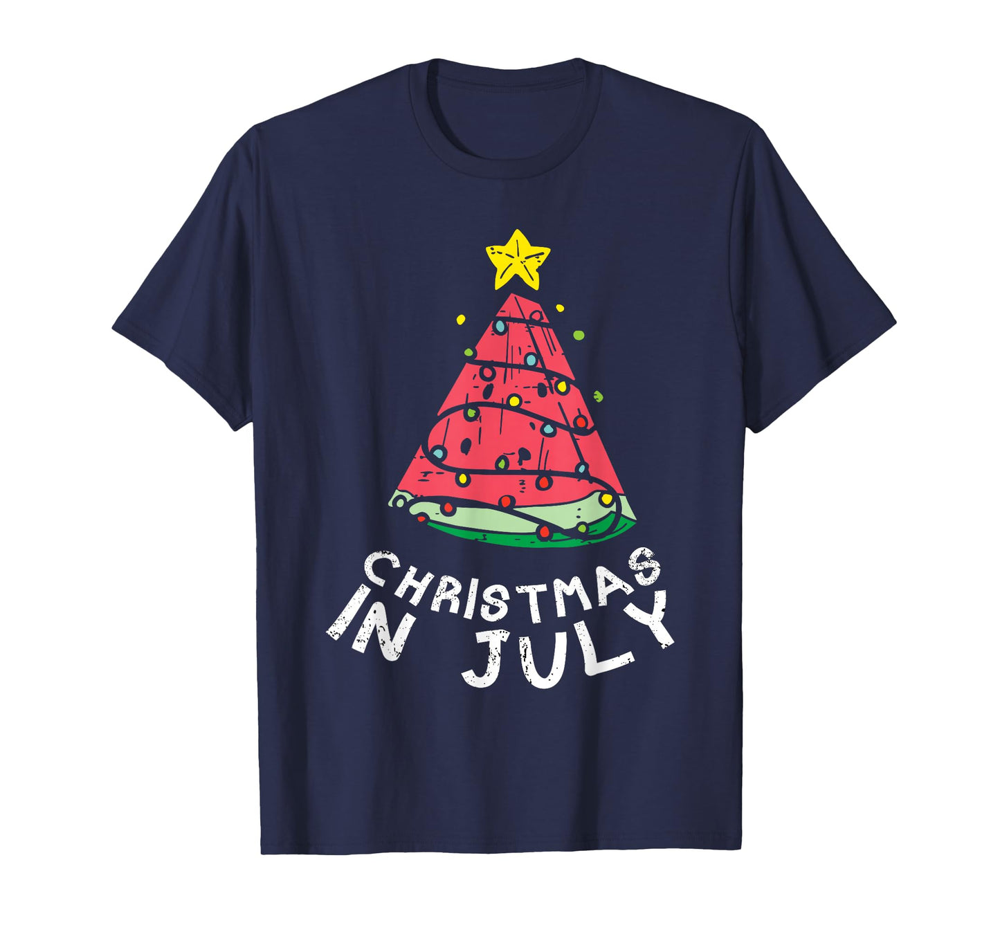 Christmas In July Watermelon Xmas Tree Summer Men Women Kids T-Shirt