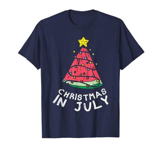 Christmas In July Watermelon Xmas Tree Summer Men Women Kids T-Shirt