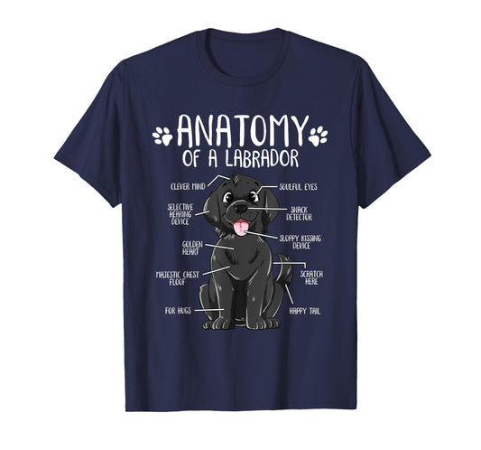 Funny Anatomy Labrador Retriever Black Lab Dog Owner T-Shirt