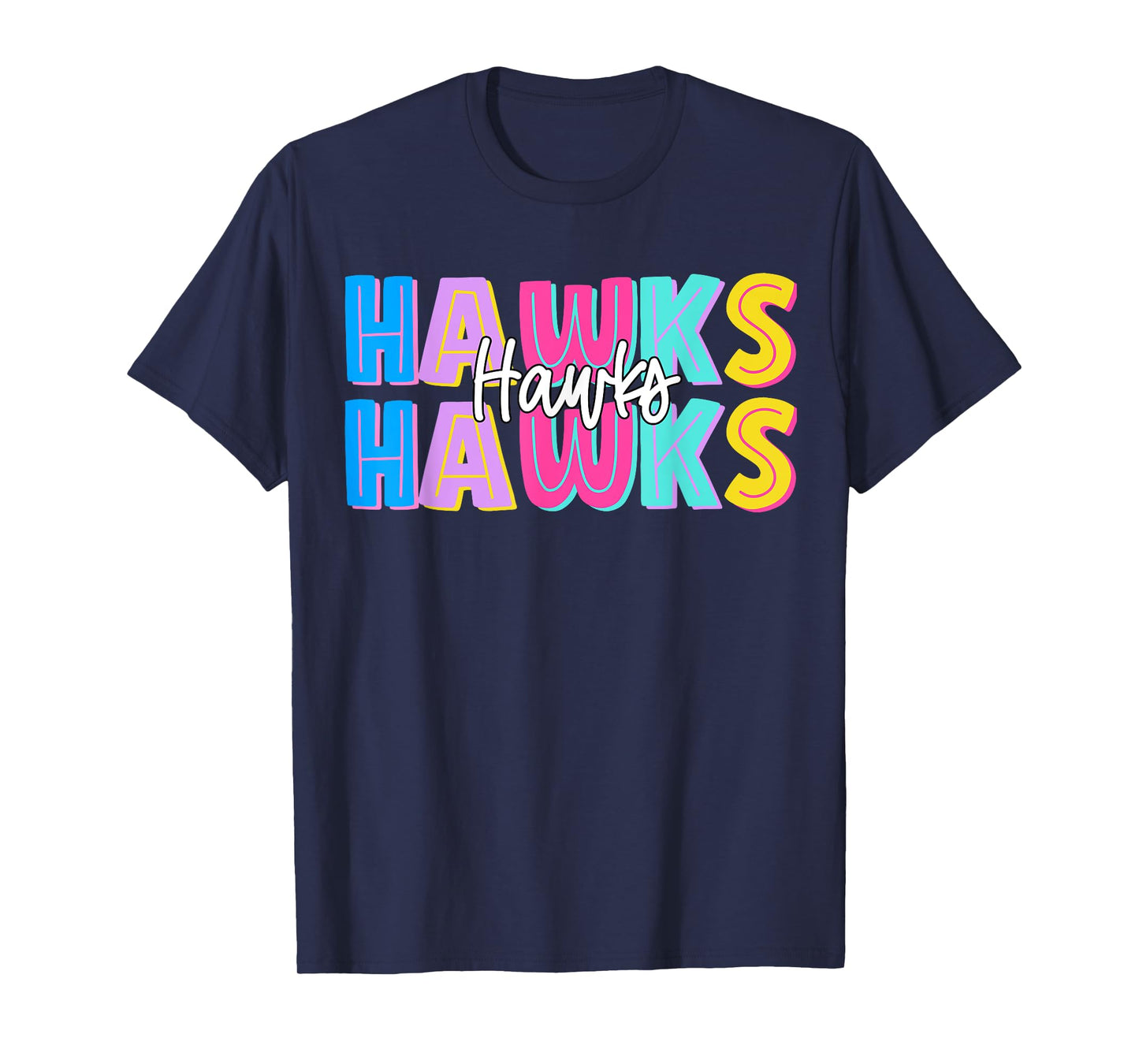 Hawks School Sports Fan Team Spirit T-Shirt