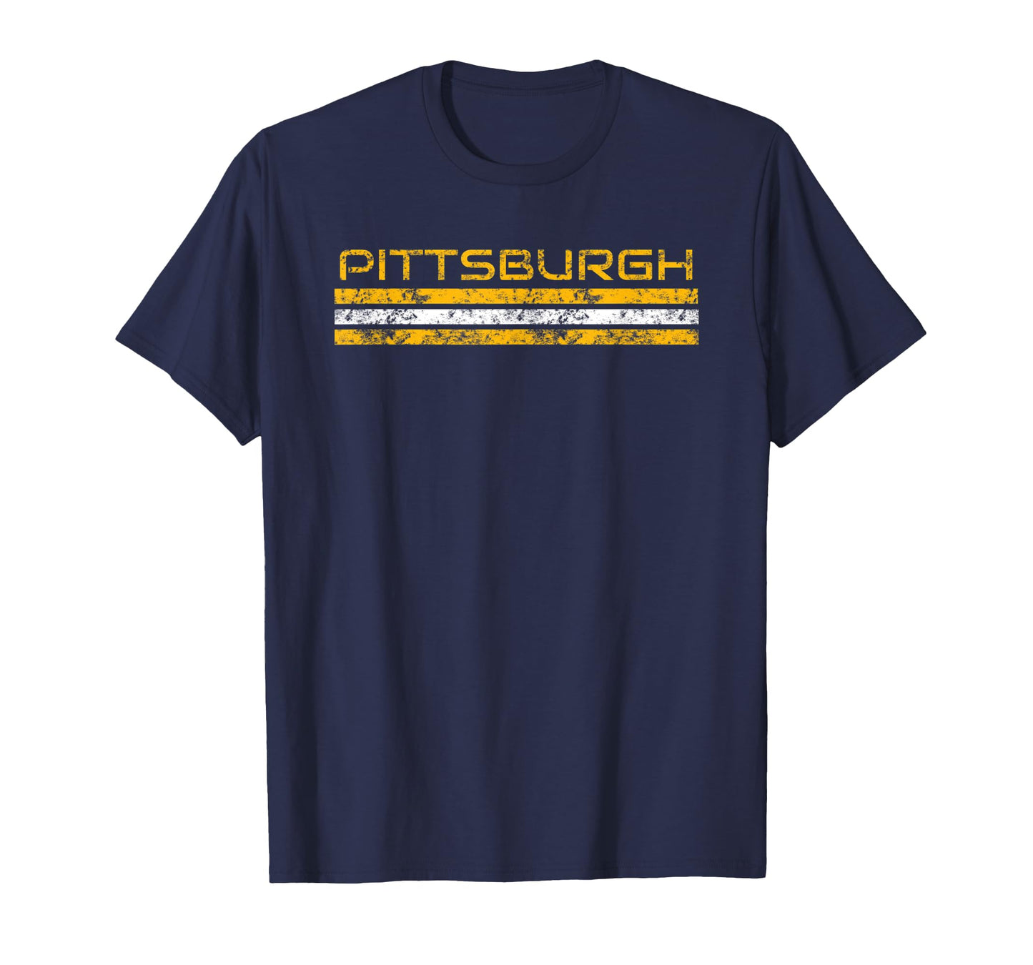 Pittsburgh Pennsylvania Vintage Three Stripe Weathered T-Shirt