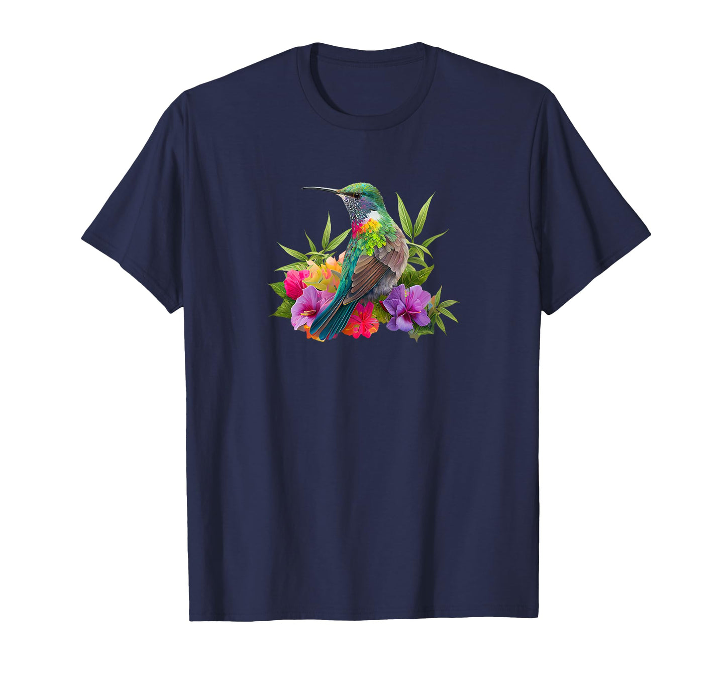Backyard Bird Watchers Birder Birding Flowers Hummingbird T-Shirt