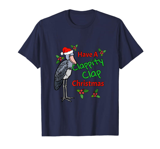 Shoebill Stork Funny Christmas Bird Animals Holiday Design T-Shirt