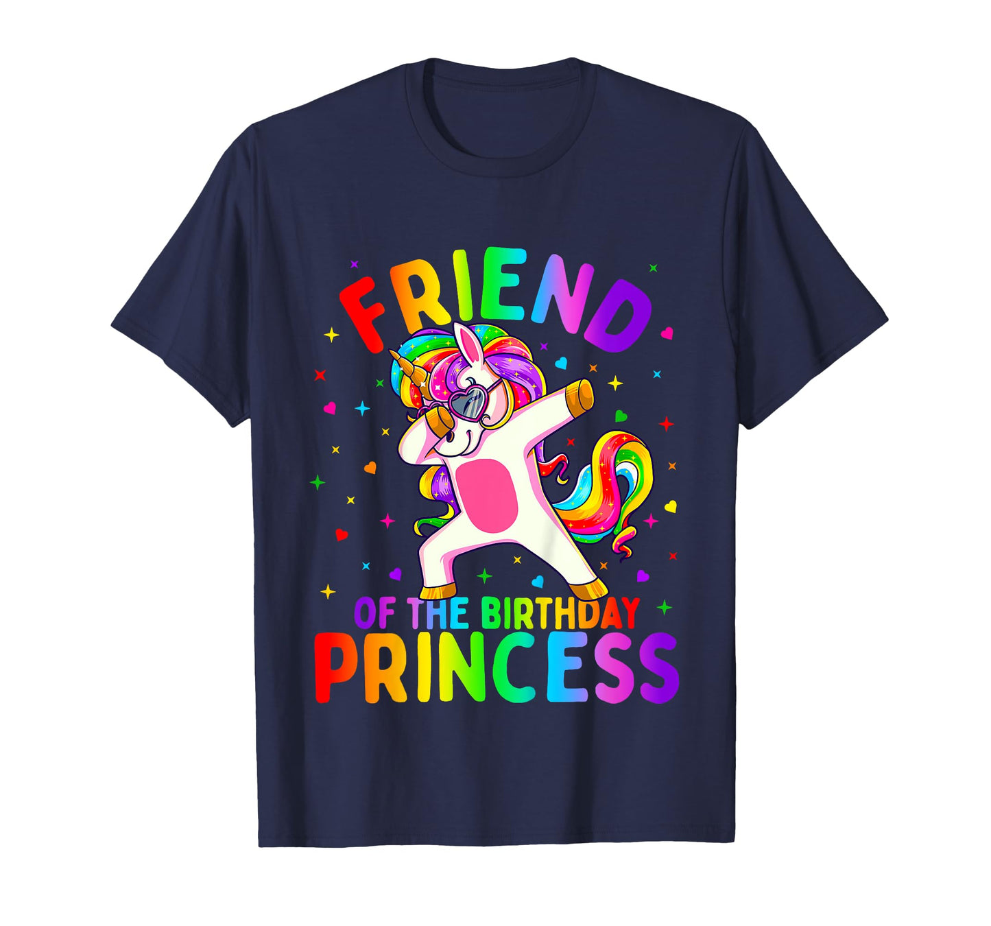 Friend of the Birthday Princess Girl Dabbing Unicorn T-Shirt
