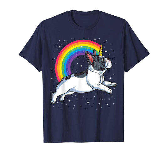 French Bulldog Unicorn Shirt Girls Space Galaxy Frenchicorn T-Shirt