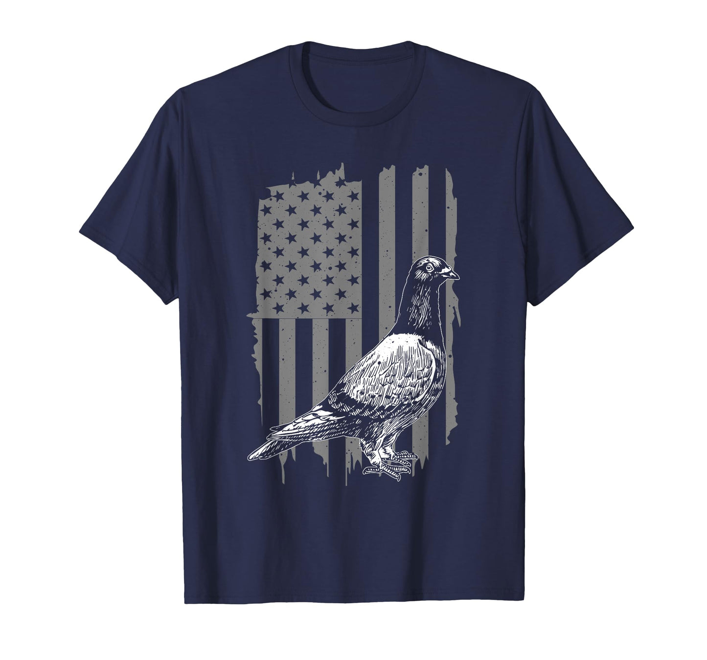 Cool Pigeon Design Men Women Patriotic US Flag Pigeon Lovers T-Shirt