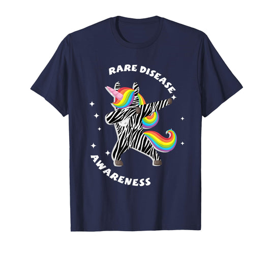 Womens Kids Unicorn Rare Illness Awareness Zebra Disease T-Shirt