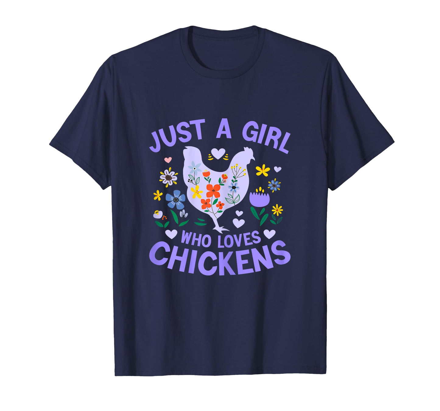 Just a Girl who Loves Chickens Shirt Cute Chicken Kids Women T-Shirt
