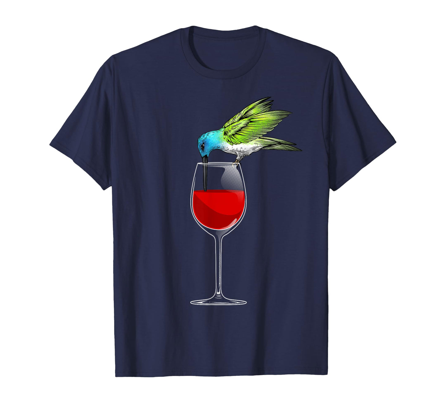 Cool Hummingbird For Men Women Wine Glass Animal Bird Lover T-Shirt