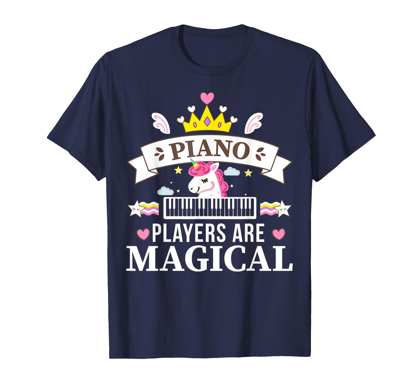 Piano Player Girl, Unicorn Student Learning Pianist Music T-Shirt