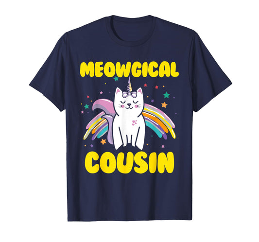 Meowgical Cousin Magical Kitty Cat Unicorn T-Shirt T-Shirt