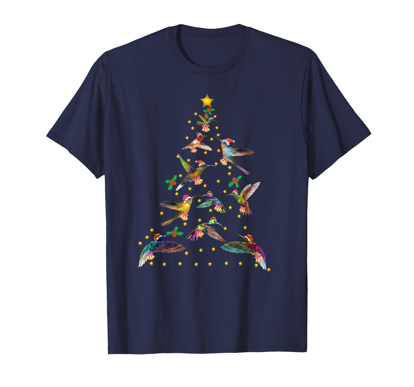 Watercolor Hummingbird Christmas Tree for Bird Lover T-Shirt