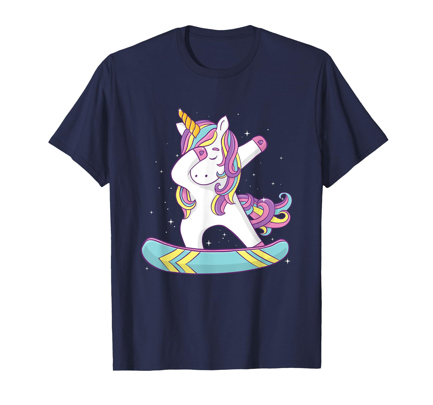 Unicorn Dabbing Snowboarder - Snowboard Snowboarding Lover T-Shirt