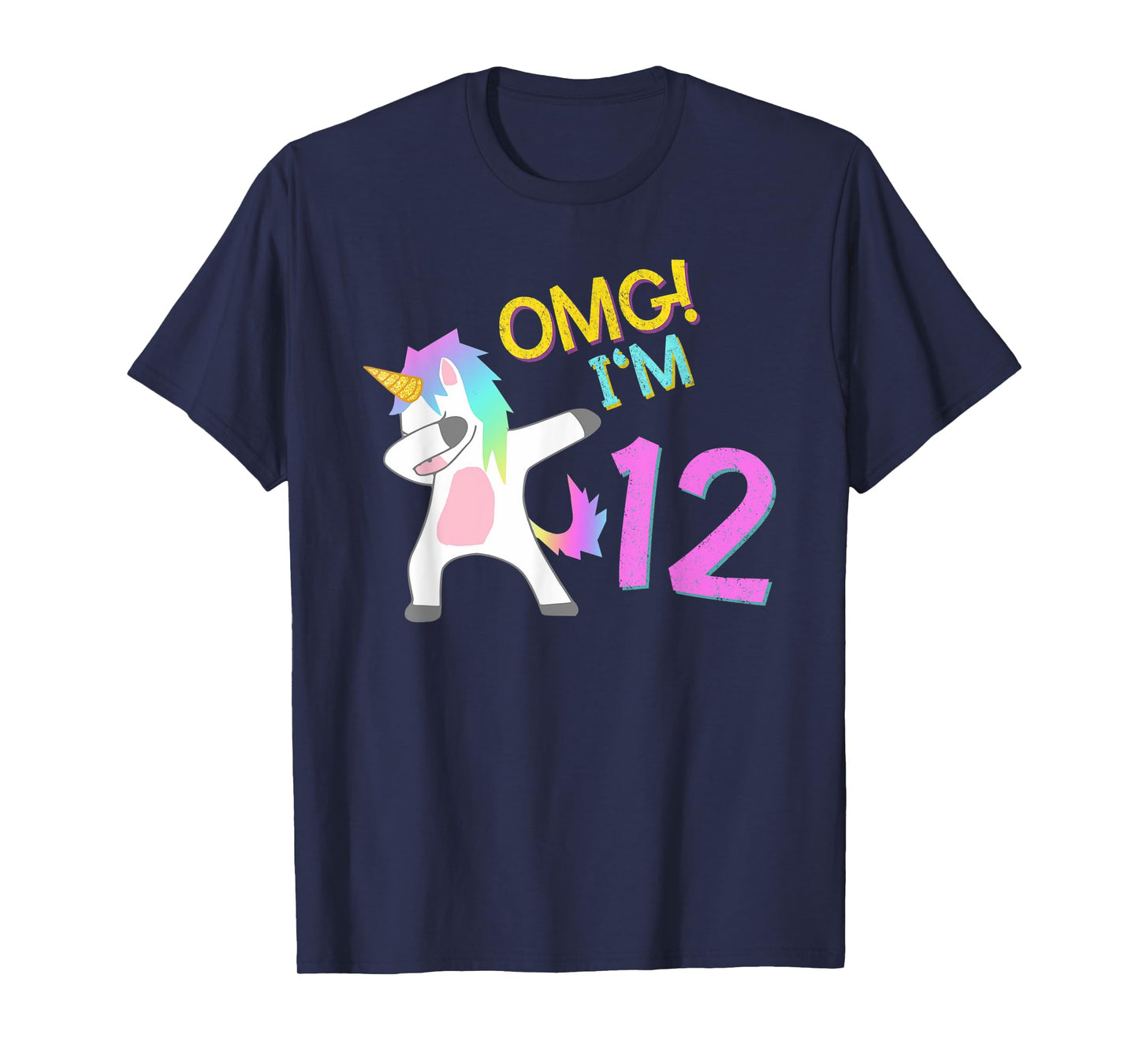 12th Birthday Dabbing Unicorn T-Shirt OMG 12 Years old girl T-Shirt