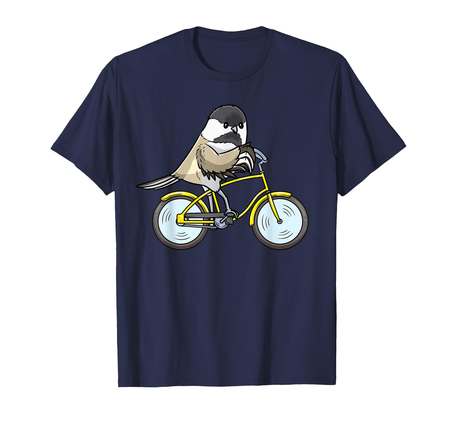 Black Capped Chickadee On Bike Birding Birder Bird Watching T-Shirt