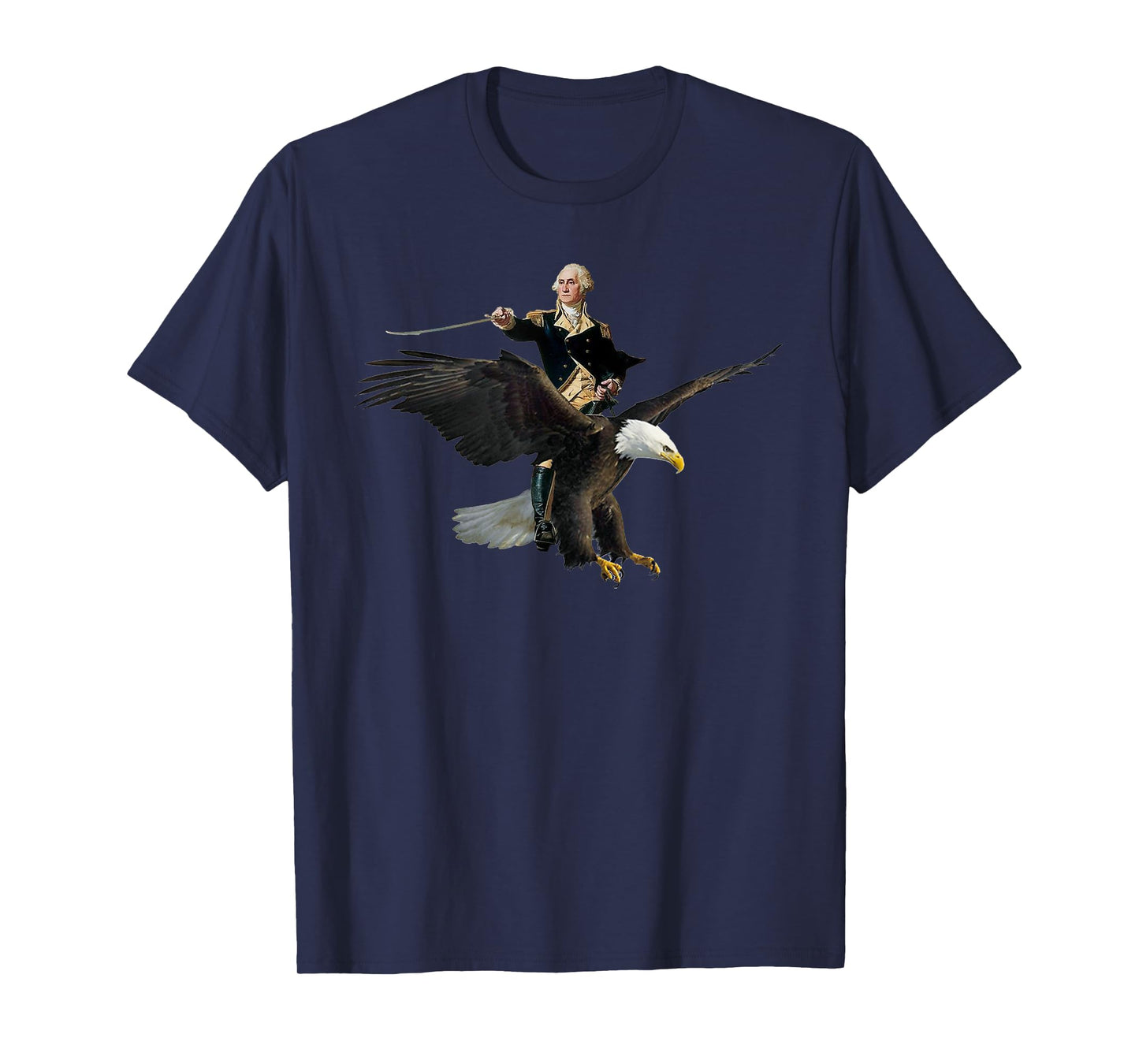 George Washington Riding A Bald Eagle - Patriotic T-shirt T-Shirt
