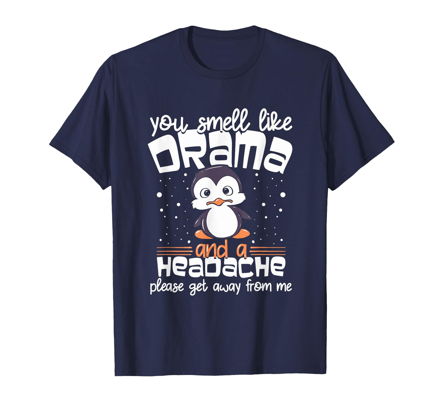 Funny Penguin Drama and Headache Design for Introverts T-Shirt