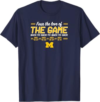 BreakingT Michigan Wolverines Football T-Shirt - Blue, Unisex-Adults & Kids, Short Sleeve, Regular Fit, Small