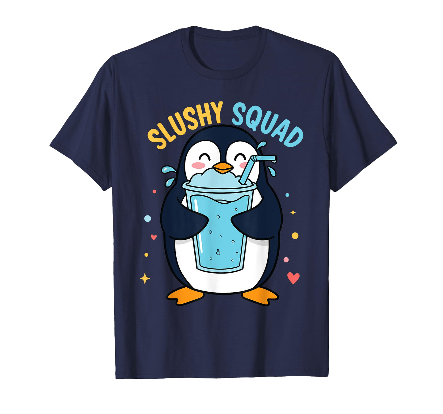 Teens Crewneck Drink Ice Slurpee Slushy Squad Kids Fun T-Shirt