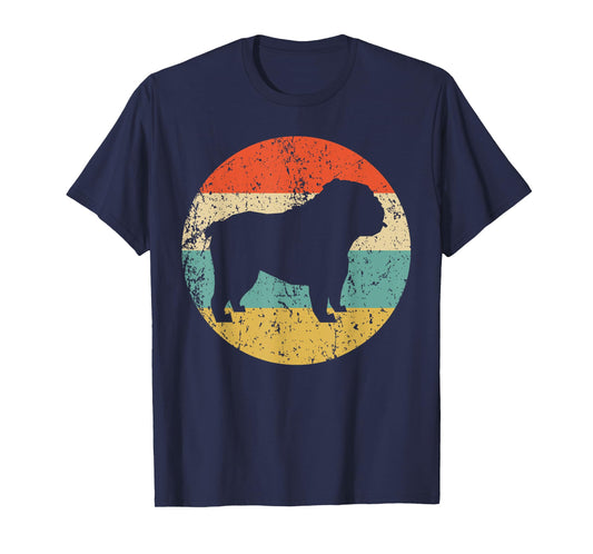 English Bulldog Shirt - Retro English Bulldog Dog T-Shirt Men Women Girls Kids T-Shirt