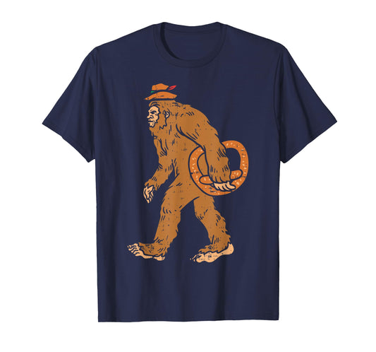 German Bigfoot Sasquatch Pretzel Funny Oktoberfest Men Kids T-Shirt