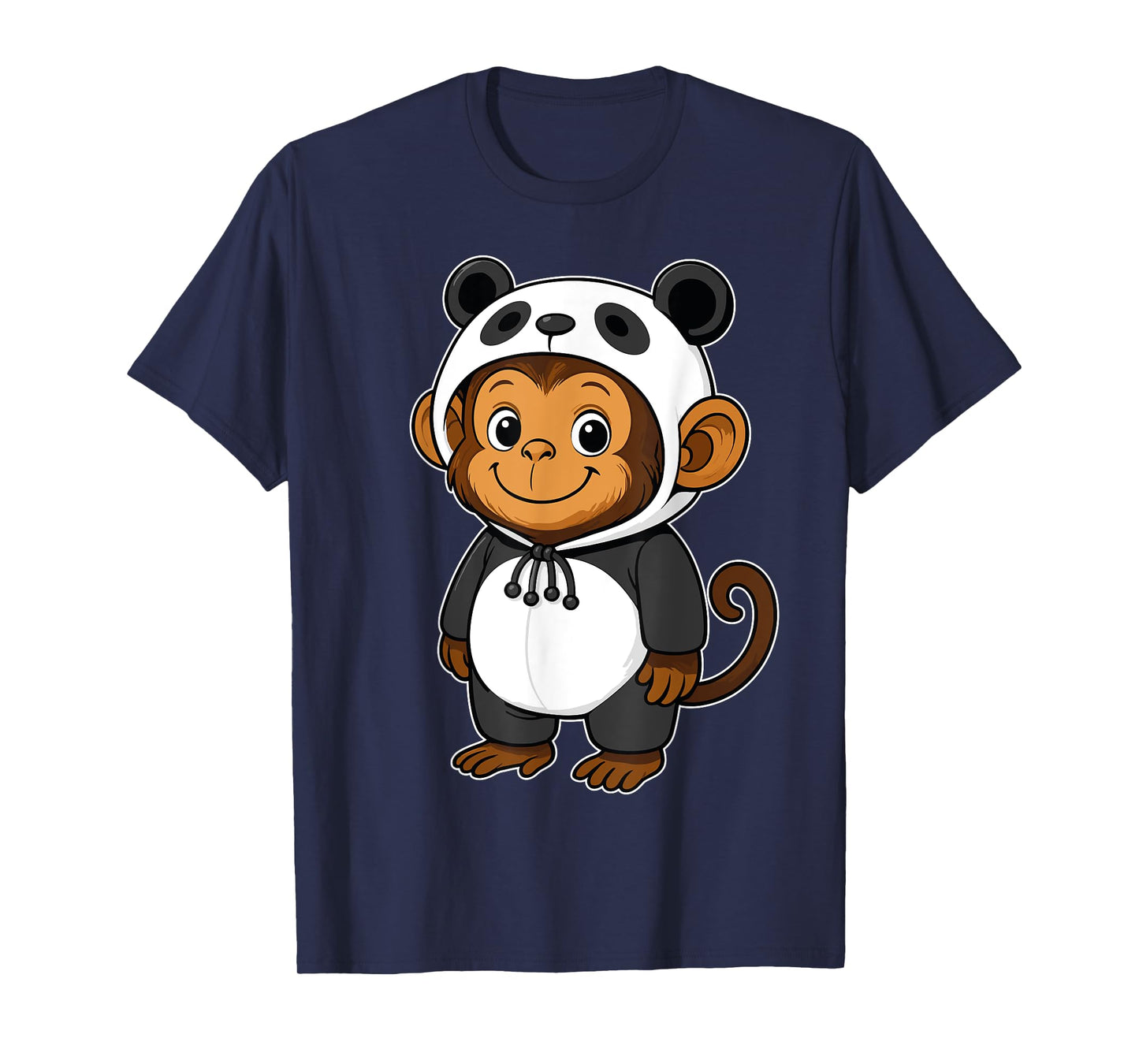 Kawaii Monkey In Panda Costume for Girls kids Monkey Lover T-Shirt