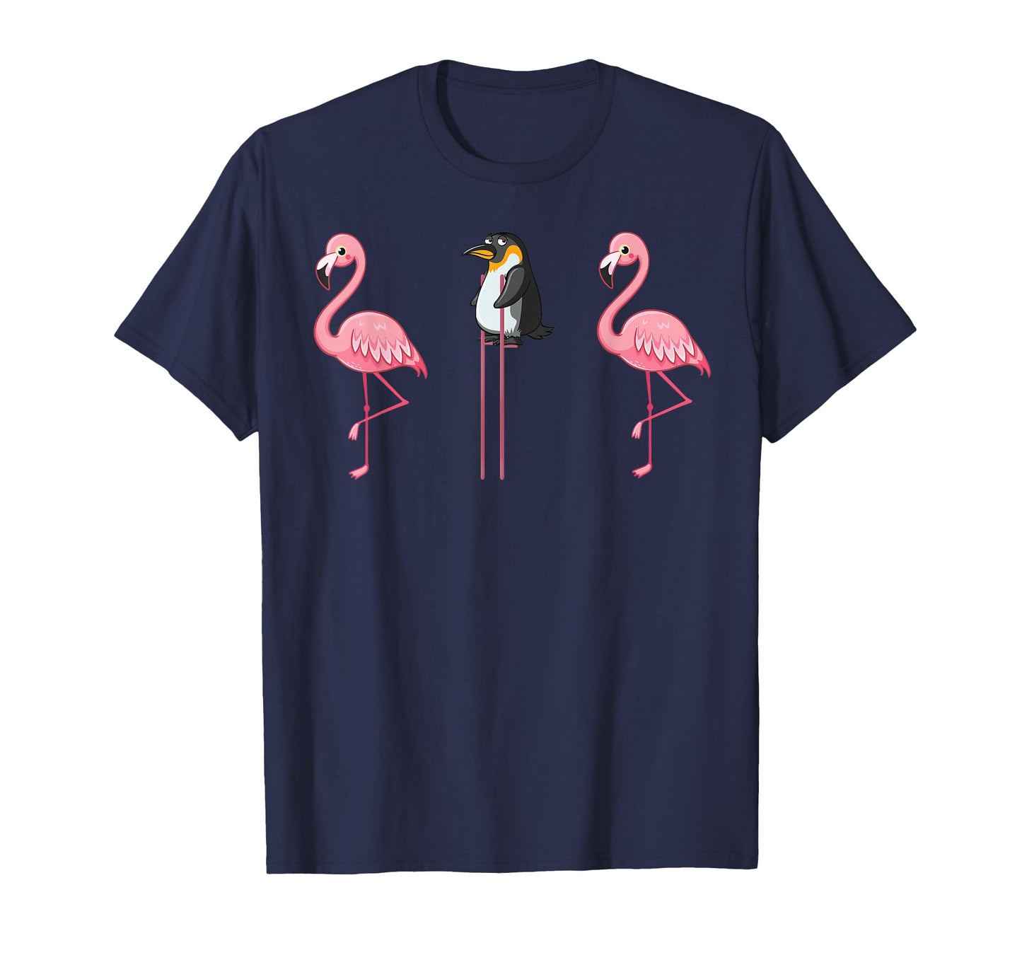 Flamingo Penguin On Stilts Tshirt Flamingo Lover Gifts T-Shirt