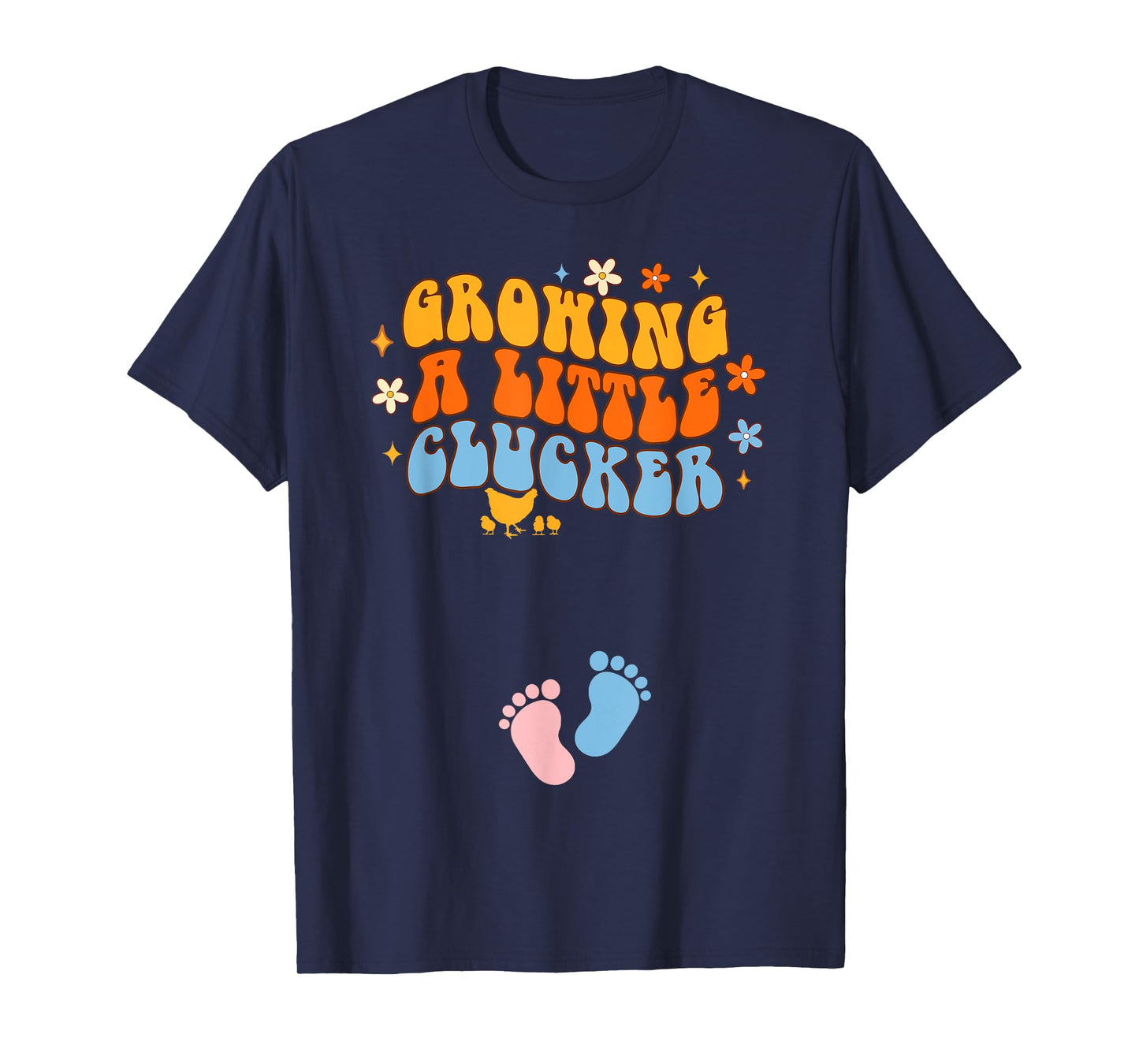 Pregnancy Announcement Chicken Growing A Little A Clucker T-Shirt
