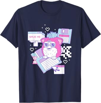 Furby Cute Retro Computer Friend Save Me Big Chest Poster T-Shirt